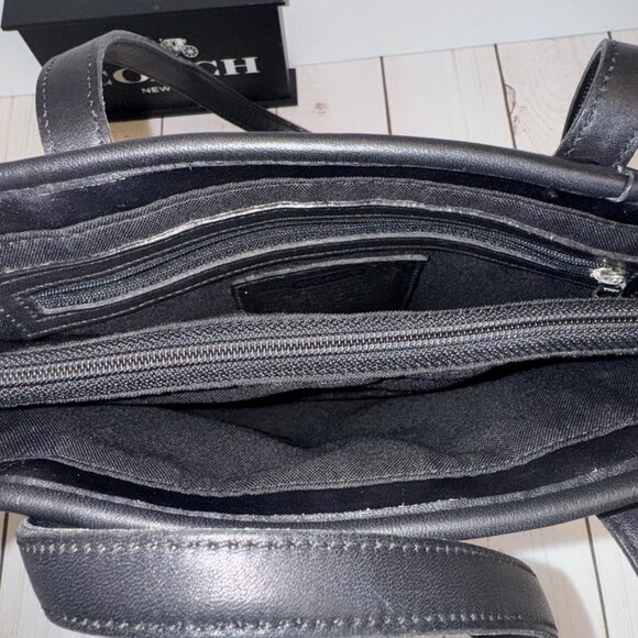 Vintage Coach Black Neoprene Leather Trim Lunch Tote Bag 11x10” E84-6201 VGUC - Picture 5 of 6